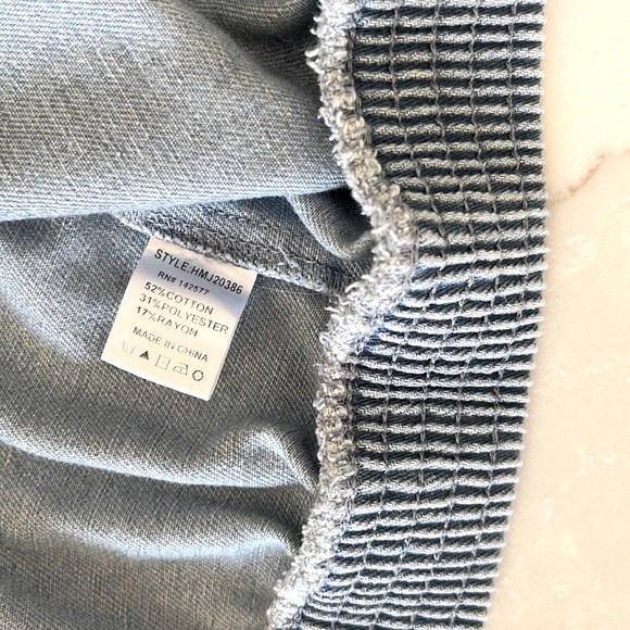 Haute Monde Denim Zip Up Bomber Jacket L - Picture 3 of 6